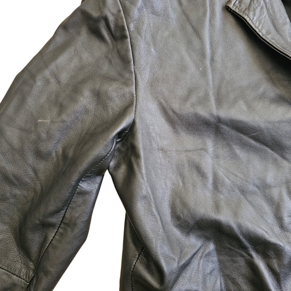 Vintage Black Genuine Leather Blazer Jacket – Men’s Size 42 L - Picture 7 of 7